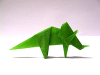 Origami Triceratops by Fumiaki Kawahata on giladorigami.com