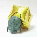 Origami Scarab with ball by Sasade Shinji on giladorigami.com