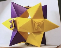 Origami Star-shaped polyhedron or with flowers by Toshikazu Kawasaki on giladorigami.com