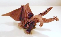 Origami King Ghidora - 3 headed dragon by Kozasa Keiichi on giladorigami.com