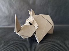 Origami Rhinoceros by Jiahui Li (Syn) on giladorigami.com