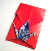 Origami Crane envelope by Ishibashi Minako on giladorigami.com