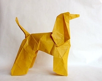 Origami Afghan hound by Seishi Kasumi on giladorigami.com