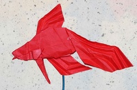 Origami Siamese fighting fish by Robert J. Lang on giladorigami.com