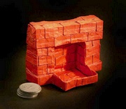 Origami Fireplace by brickwork by Ichiro Kinoshita on giladorigami.com