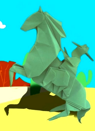 Origami Horse and rider by Leonardo Pulido Martinez on giladorigami.com