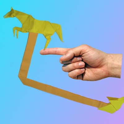 Origami Balancing horse by Leonardo Pulido Martinez on giladorigami.com