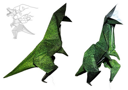 Origami Talkative dinosaur by Leonardo Pulido Martinez on giladorigami.com