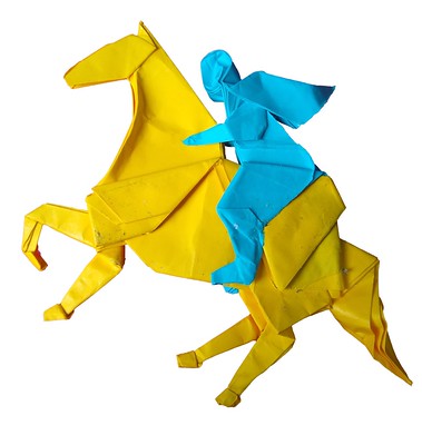 Origami Horse and rider by Leonardo Pulido Martinez on giladorigami.com