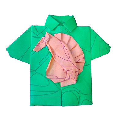 Origami Shirt with horse 2.0 by Leonardo Pulido Martinez on giladorigami.com