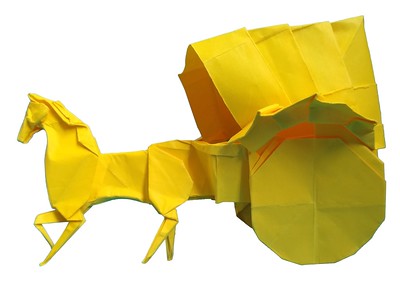 Origami Horse and wagon 2.0 by Leonardo Pulido Martinez on giladorigami.com