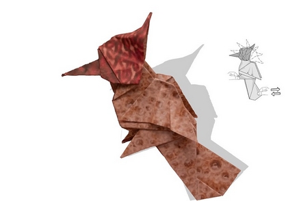 Origami Woodpecker by Leonardo Pulido Martinez on giladorigami.com