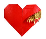 Origami Hand on heart by Francis Ow on giladorigami.com