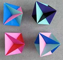 Origami Six waterbomb base ornament by Robert Neale on giladorigami.com