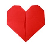 Origami One pleat heart by Francis Ow on giladorigami.com