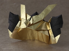 Origami Samurai helmet by Marcelo Arispe-Guzman on giladorigami.com