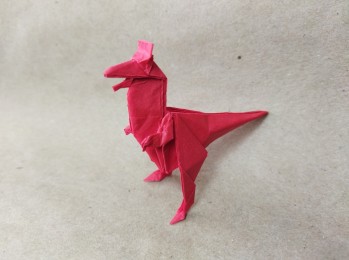 Origami Cryolophosaurus by Miguel F. Romero on giladorigami.com
