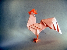 Origami Rooster by Meng Weining (212moving) on giladorigami.com
