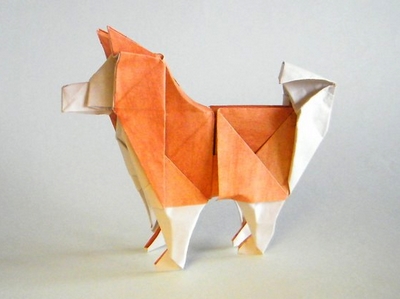 Origami Akita by Fernando Castellanos on giladorigami.com