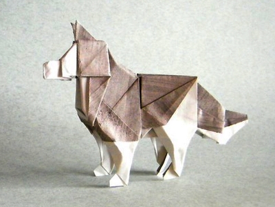 Origami Husky by Fernando Castellanos on giladorigami.com
