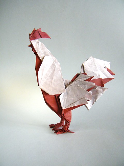 Origami Rooster by Shu Chen on giladorigami.com