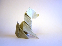 Origami Dog - seated by Edwin Corrie on giladorigami.com