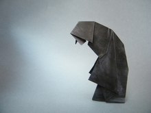 Origami Nun at Prayer by Neal Elias on giladorigami.com