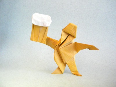 Origami Beer drinker by Oriol Esteve on giladorigami.com