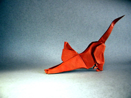 Origami Cat - stretching by Guillermo Garcia on giladorigami.com