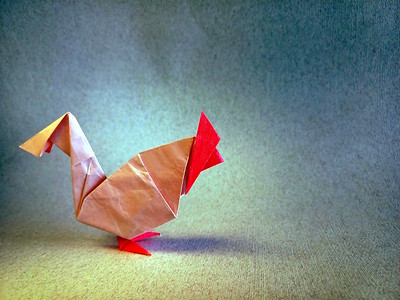 Origami White leghorn by Kingsley Hwang on giladorigami.com