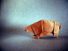 Origami Wild boar by Oh Kyu-Seok (Jassu) on giladorigami.com