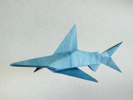 Origami Blue shark by Fumiaki Kawahata on giladorigami.com