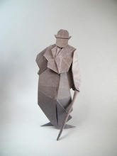 Origami Charlie Chaplin by Kaze (Lucien Derainne) on giladorigami.com
