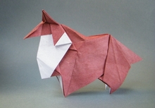 Origami Collie by Ouchi Koji on giladorigami.com