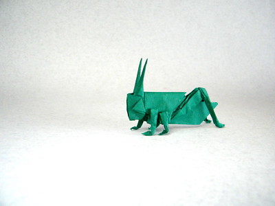 Origami Grasshopper by Maeng Heyong Kyu on giladorigami.com