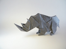 Origami White rhinoceros by Tong Liu (G.T. Liu) on giladorigami.com