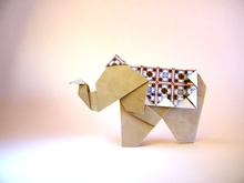 Origami Asian elephant by Fuchimoto Muneji on giladorigami.com