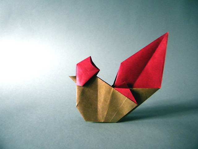 Origami Cock by Tsuruta Yoshimasa on giladorigami.com