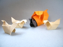 Origami Hen and chicks by Yara Yagi on giladorigami.com