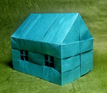 Origami House with windows by Clifford Jones on giladorigami.com