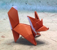 Origami Fox with fangs by Oriol Esteve on giladorigami.com