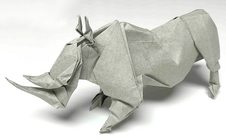 Origami White rhinoceros by Satoshi Kamiya on giladorigami.com