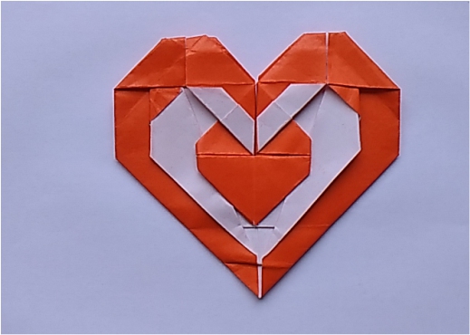 Origami 3 hearts inside each other by Hadi Tahir on giladorigami.com