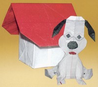 Origami Snoopy (with house) by Carlos Gonzalez Santamaria (Halle) on giladorigami.com