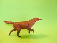 Origami Irish setter by Stephen Weiss on giladorigami.com