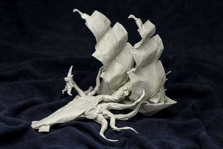 Origami Kraken attacking ship by Brian Chan on giladorigami.com