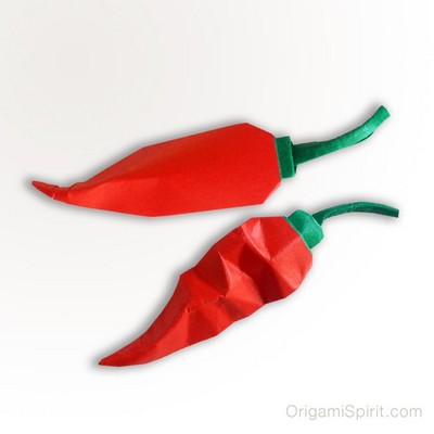 Origami Hot chili pepper by Leyla Torres on giladorigami.com
