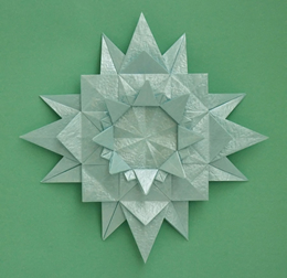 Origami 44 point star by Douglas M. Caine on giladorigami.com