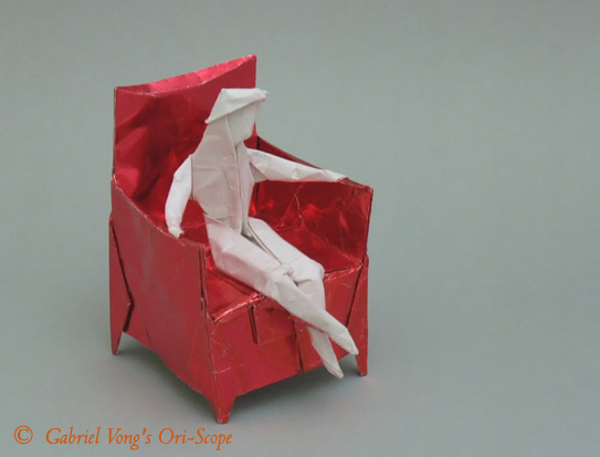 Origami Man on chair II by Neal Elias on giladorigami.com