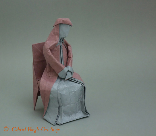 Origami Seated woman by Neal Elias on giladorigami.com